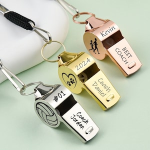 Personalized Sport Gift for Coach,Personalized Whistle Necklace,Custom Sport gift,Engraved Coach Whistle with name Teacher Appreciation Gift