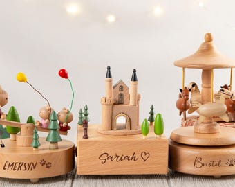 Personalized Wooden Musical Box, Keepsake Nursery Decor