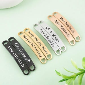 Personalized Shoe Tags,Engraved Shoe Tags,Custom Shoelaces Tags,Running Shoe Tags，Customized Shoe Tag,Metal Shoe Lace Charm,Marathon Gift