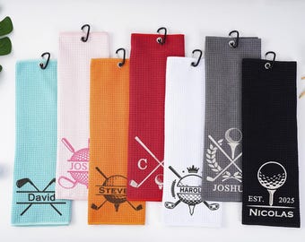 Personalisiertes besticktes Golf-Handtuch, Mikrofaser-Golf-Geschenk