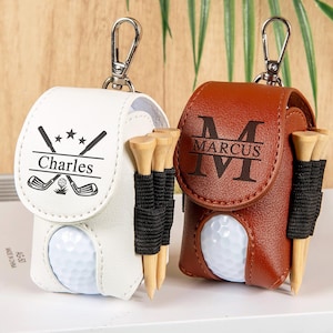 Personalized Leather Golf Ball Bag: Custom Golf Gift