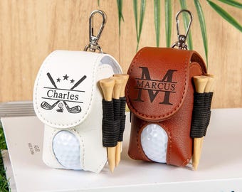 Bolsa de cuero personalizada para pelotas de golf: regalo de golf personalizado