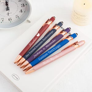 Personalized Luxurious Soft Touch Rose Gold Pen, Personalised Gift Pens for Women, Teacher Gifts, Fancy Custom Pen, Gifts for Company