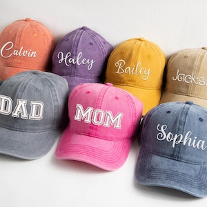 Personalisierte Vintage gestickte Kappe, Logo-Baseballmütze, gestickte Textmütze, Sorority-Hut, Unisex-Baseballmütze, Bachelorette-Hüte