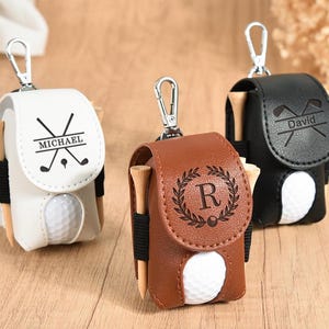 Bolsa de cuero personalizada para pelotas de golf, bolsa para guardar mini pelotas de golf, riñonera portátil para golf, soporte para tees de golf, accesorios de golf personalizados