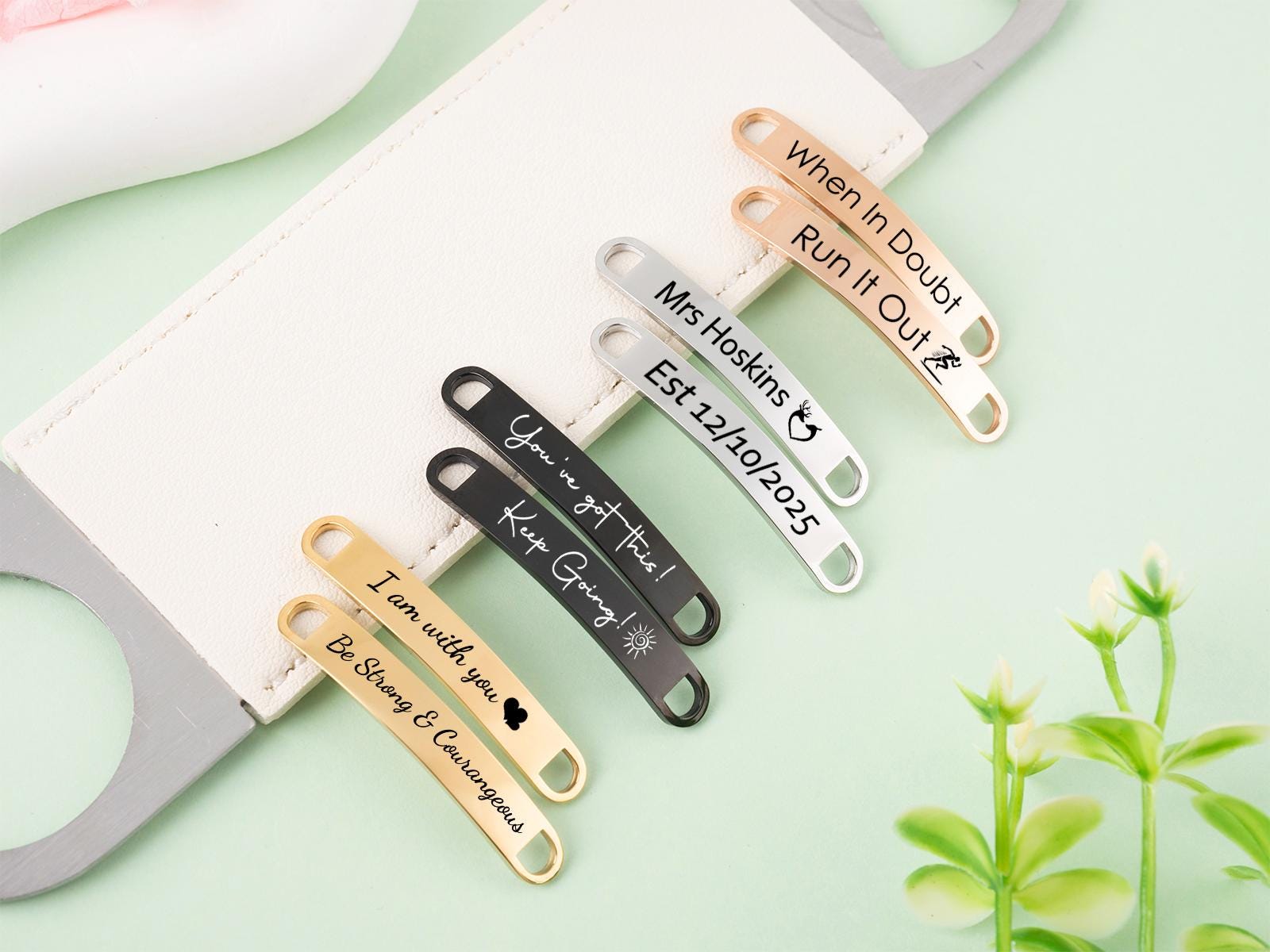 Personalized Metal Shoe Tags, Custom Running Shoe Tags, Metal Shoe Lace Charm, Marathon Gifts, Stainless Steel Laser Engraved Shoelace Tag