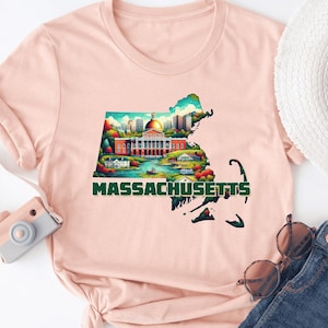 Massachusetts State Tee, Massachusetts Souvenir, Massachusetts T-shirt, Massachusetts  Family Tee, MassachusettsTrip Gift, State T-shirt