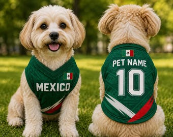 Personalized Mexico Dog Jersey, Custom Cat Football Shirt with Name Number