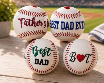 Palla da baseball personalizzata ricamata per la Festa del Papà, regalo ricordo personalizzato per il papà dai figli