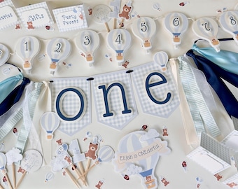 Isn&#39;t He ONEderful | ONEderful | Bear Birthday | Boy Bday | Party Decorations | Gingham Decorations | Custom Decorations | First Birthday