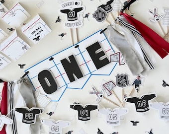 Rookie Of The Year | Hockey Birthday Theme | Rookie Year | First Birthday | 1st birthday | Highchair banner | Customizable Colors