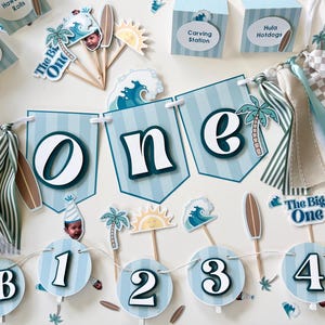 The Big ONE | Surf birthday party | Surf party decor | First birthday theme | Party Collection | Highchair banner | Custom decorations
