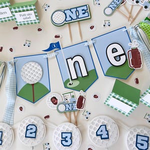 Hole in ONE | First Par-Tee | Golf party decor | First birthday theme | Party Collection | Highchair banner | Golf Party