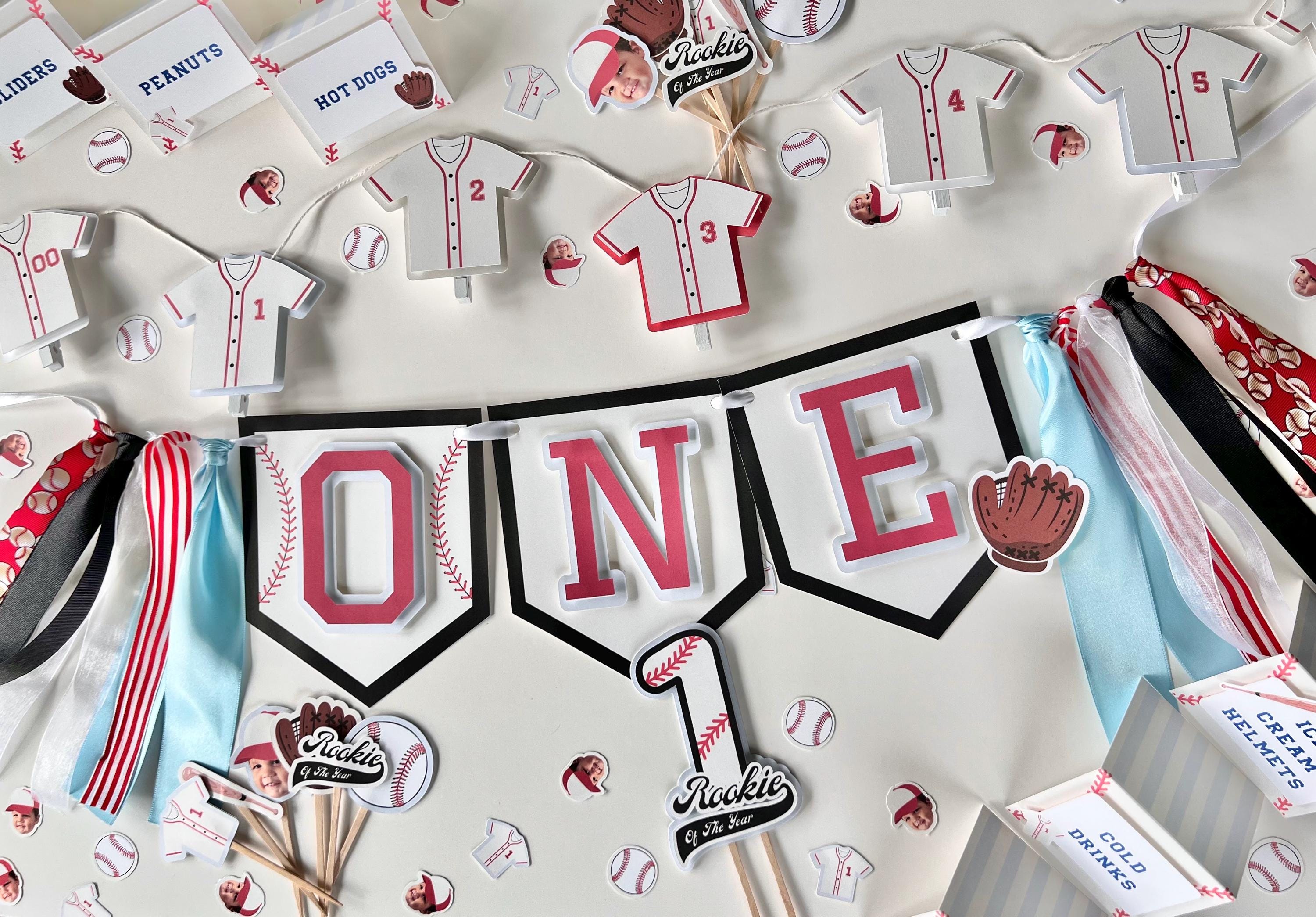 Rookie Of The Year | Baseball Birthday | Rookie Year | Vintage Baseball |  First Birthday | 1st birthday | Highchair banner | Customizable
