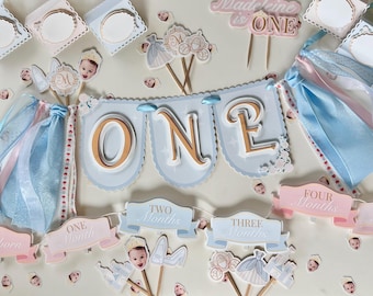 Princess First Birthday | Princess party decor | Girl&#39;s First Birthday | Highchair banner | Girly Party Theme | Girl 1st Bday | Cinderella