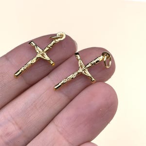 Crucifix Charm, Gold Cross, Jesus Pendant, Christian Charms, Catholic Charms, Jesus On The Cross Charm, C33-Gold
