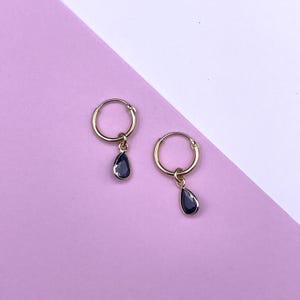 Teardrop CZ Charms, Tiny Crystal Charms, Diamond Charms, Bracelet Charm, Earring Charm, 925 Sterling Silver Findings, C6-Gold