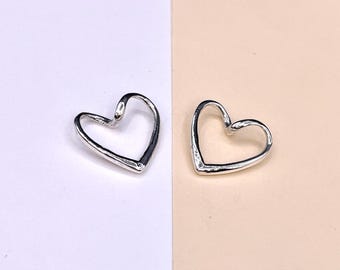 Sterling Silver Heart Outline Pendant - 18mm