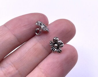 Sterling Silber Daisy Charm: Packung mit kleinen Blumen Schmuckanhängern