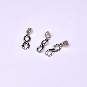 Infinity Pendant, Silver Inifinity, Eternal Love Necklace, Infinity Charm, Infinite Love Charm, Friendship Charm, Love Charm, CHM60-3x