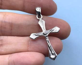 Sterling Silver Crucifix Pendant: Medieval Cross Charm
