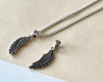 スターリングシルバーの小さな鳥の羽のチャームネックレス - Etsy 日本