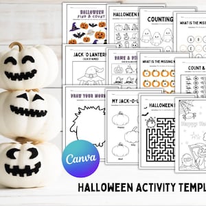 Feuilles de travail d'Halloween pour la maternelle à la maternelle, Halloween, lot imprimable