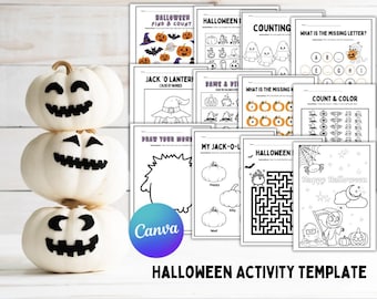 PreK Kindergarten Halloween Worksheets, Halloween, Printable Bundle