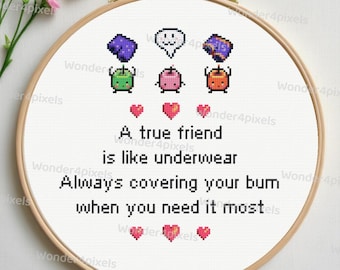 Stardew Valley cross stitch pattern Mayor’s Purple Shorts Funny Friendship DIY gift for best friends Digital Download