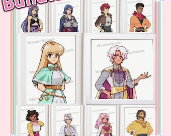 Fields of Mistria Cross Stitch Pattern Bachelorette and Bachelor Bundle 10 characters. Digital PDF Instant Download