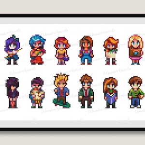 Digital download Stardew Valley Cross Stitch pattern Bachelor and Bachelorettes Daily Theme