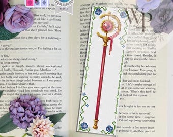 Frieren Magic Staff Bookmark Cross Stitch Pattern Simple Beginner Friendly. Digital PDF Instant Download