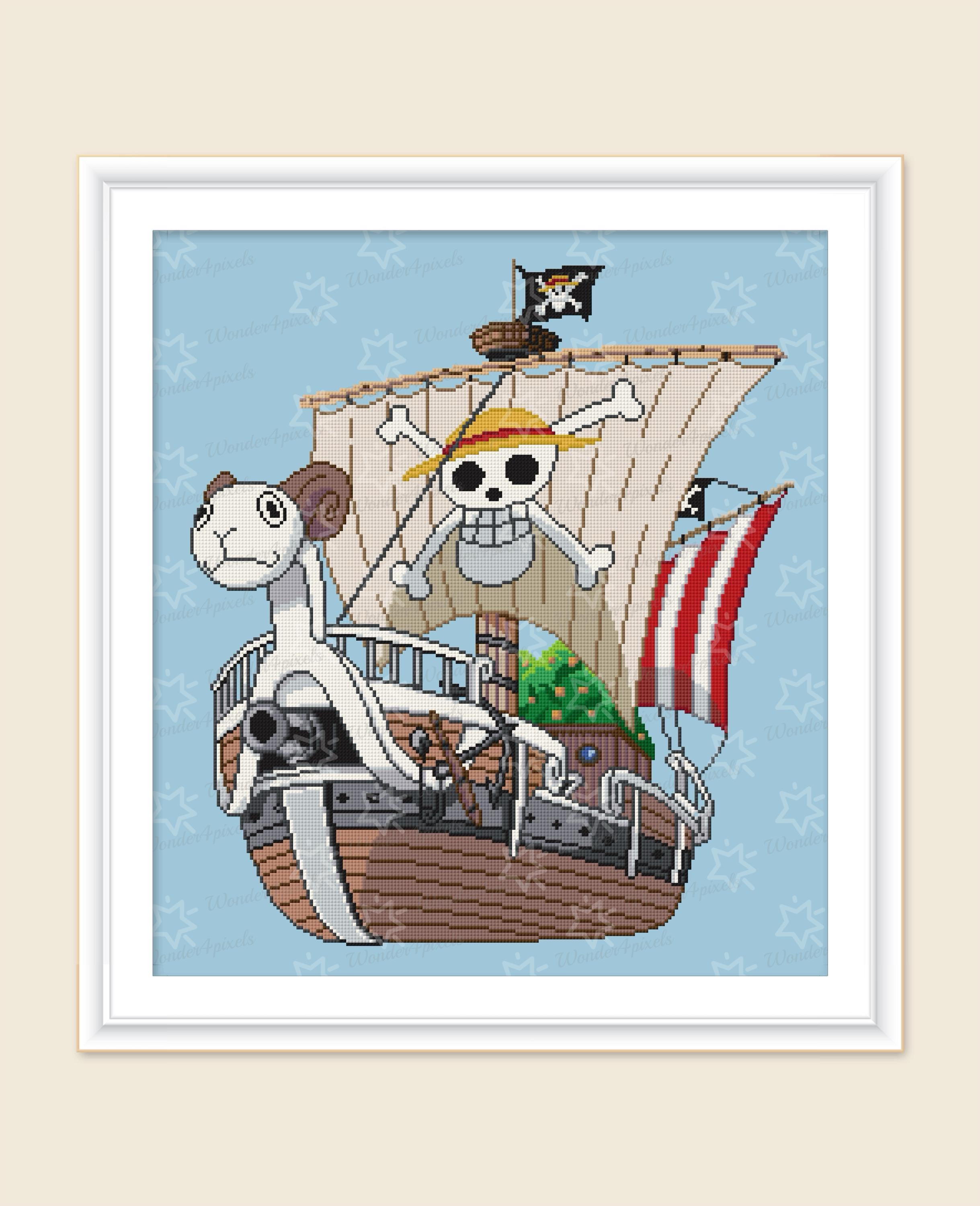 One Piece Going Merry Pirate Ship Anime Cross Stitch Pattern One Piece Going Merry Pirate Ship Anime Cross Stitch Pattern
