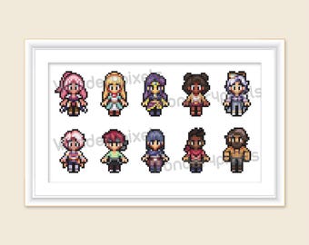 Fields of Mistria Cross Stitch Pattern Bachelorette and Bachelor Simple Beginner Friendly. Digital PDF Instant Download
