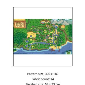 New Stardew Valley Map 1.6 update Cross Stitch Pattern digital download Standard Farm with Ginger Island image 8