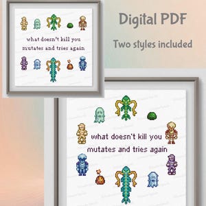 Digital download Stardew Valley Monsters funny sign cross stitch pattern