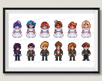Digital download Stardew Valley Cross Stitch pattern Wedding Theme Bachelor and Bachelorettes