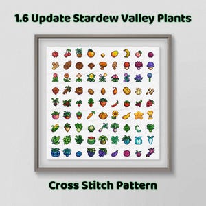 1.6 New Update Stardew Valley Cross Stitch pattern Crops Plants Foraging Collection Digital Download
