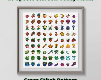 1.6 Ny uppdatering Stardew Valley Korsstygnsmönster Grödor Växter Födosökande Samling Digital Nedladdning