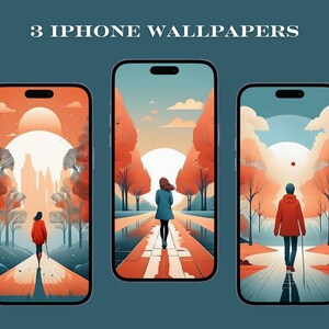 Orange and Blue iPhone Wallpaper - 3 Designs