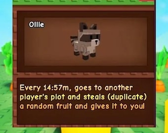 Grow A Garden Raccoon Pet