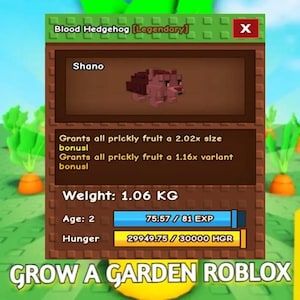 Grow A Garden Blood Hedgehog Pet