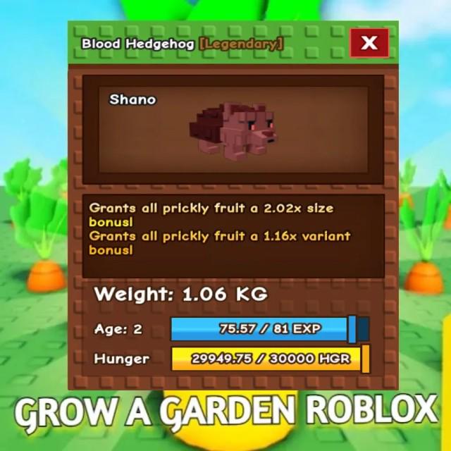 Grow A Garden Blood Hedgehog Pet