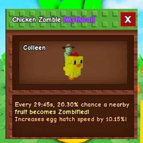Grow A Garden Chicken Zombie Pet