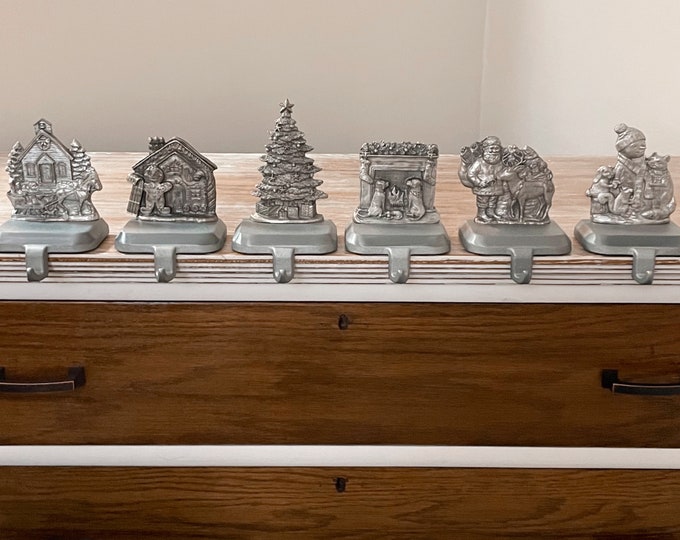 Choice 1 Stocking Hanger, Heavy Stocking Holder, Pewter Silvertone