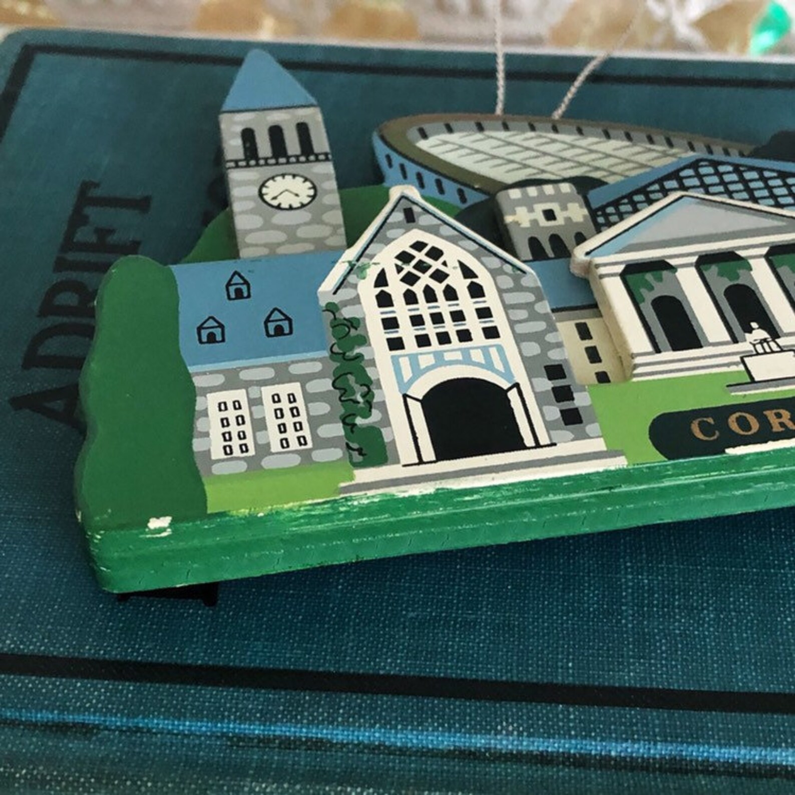 Cornell University ornament hand painted wood 1994 Etsy