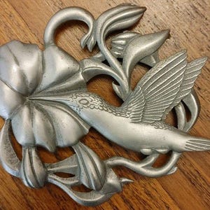 Vintage Pewter Hummingbird Ornament