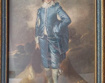 Print uit Blue Boy-periode ingelijst onder glas