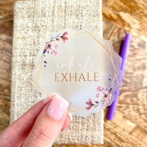 Adesivo trasparente per inspirare ed espirare, 3x3 pollici