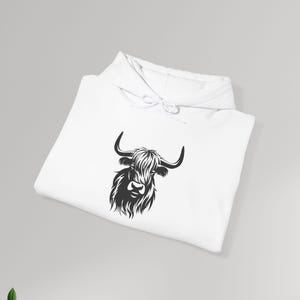 Scottish Highland Cow Hoodie, Cow Lover Sweatshirt, Cozy Cow Hoodie, Cattle Rancher Gift, Highland Cow Apparel, Country